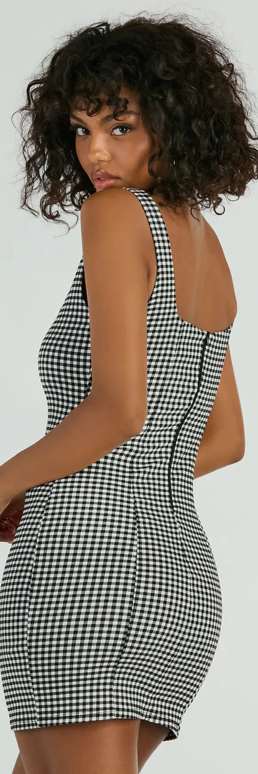 Sweeter Than Pie Scoop Neck Gingham Mini Dress (FINAL SALE TEST)