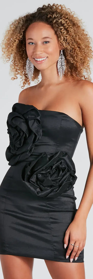 Sophia Formal Rose Applique Mini Dress (TEST)
