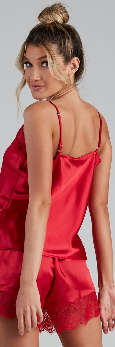 Living In Lace Satin Pajama Set