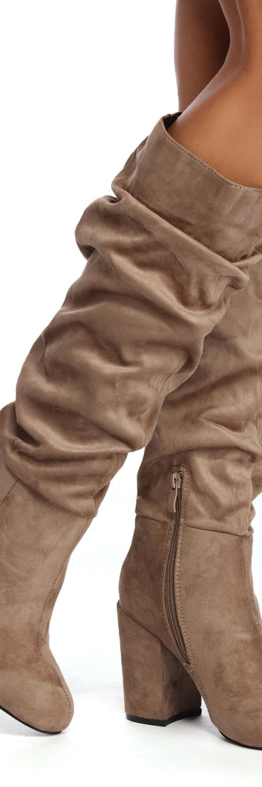 End2End SKU - Smooth And Slouched Faux Suede Boots (074020601001)