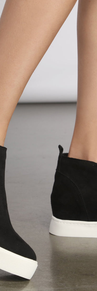 Faux Suede High Top Zipped Sneakers