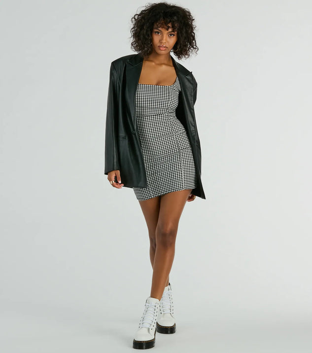 Sweeter Than Pie Scoop Neck Gingham Mini Dress (TEST)