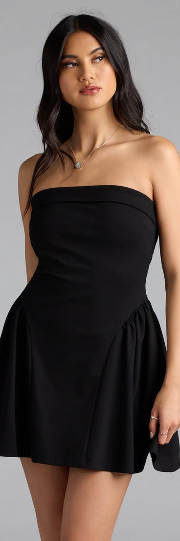 Soiree Ready Strapless Crepe Skater Mini Dress (DEV) - 06403000067999 - 06403000067998 - 06403000067997 - 06403000067996