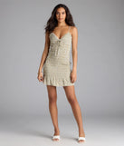 Girly Gingham Print Ruffled Mini Dress (TEST)