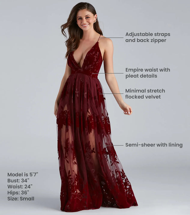 Morgan Formal Flocked Velvet Dress (DEV)