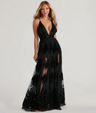 Morgan Formal Flocked Velvet Dress (DEV)