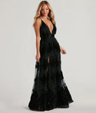 Morgan Formal Flocked Velvet Dress (DEV)