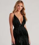 Morgan Formal Flocked Velvet Dress (DEV)