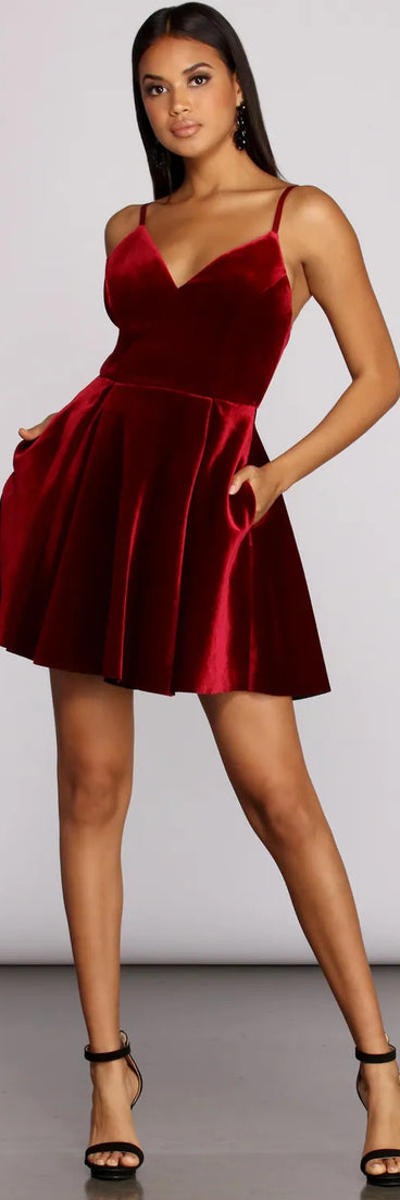 Lily Bonded Velvet Mini Dress (Aftership)