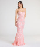 Claire Lace-Up Sequin Mermaid Dress(Dev)