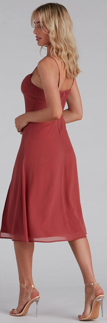 Chic Flowy Chiffon Midi Dress (TEST-DoNotEdit)