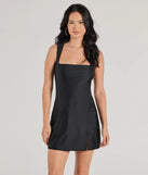 Style Goals Square Neck A-Line Mini Dress(Dev)