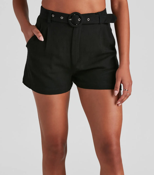 Casual High Waist Linen Shorts (TEST-DoNotEdit)