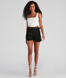 Casual High Waist Linen Shorts (TEST-DoNotEdit)