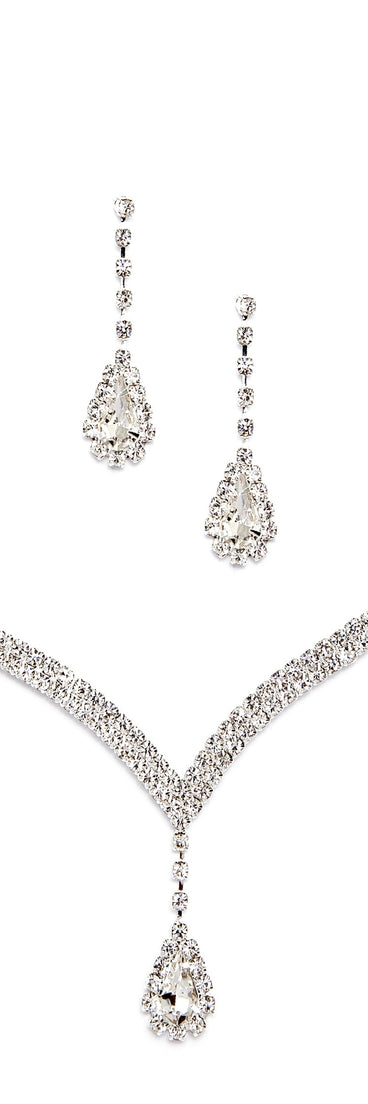 Conjunto de diamantes de imitación en forma de lágrima