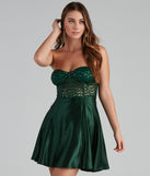 SEQUENCE STRAPLESS SWEETHEART WOVEN SATIN PARTY SKIRT (050010774037)