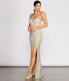 Callie Sequin Lattice Back Dress