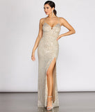 Callie Sequin Lattice Back Dress