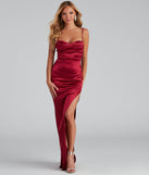 Lola High Slit Satin Dress