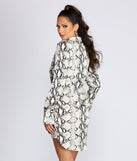 Sleek Satin Snake Print Mini Dress