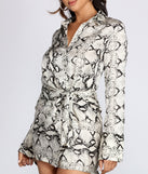 Sleek Satin Snake Print Mini Dress
