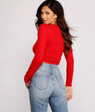 Side Tie Ribbed Knit Crop Top