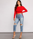 Side Tie Ribbed Knit Crop Top
