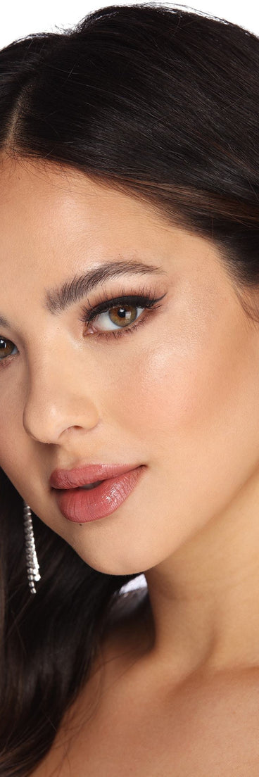 Aretes con flecos de diamantes de imitación