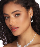 Scalloped Rhinestone Necklace & Earrings
