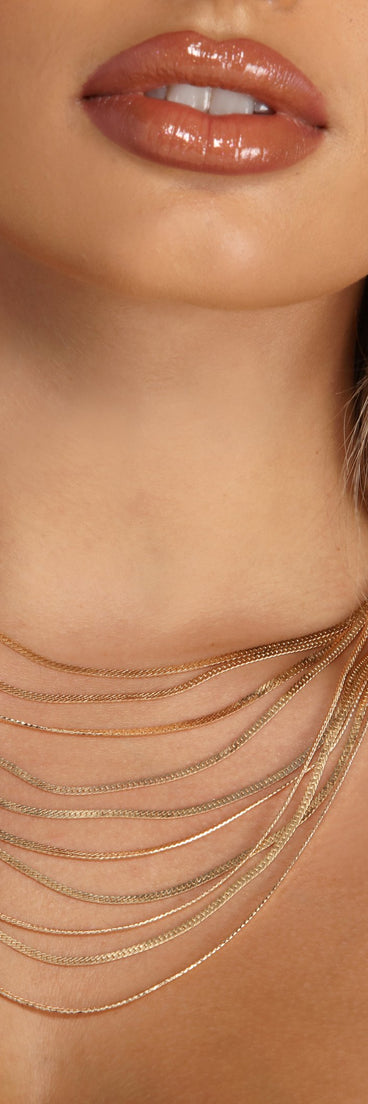 10 Row Layered Chain Necklace