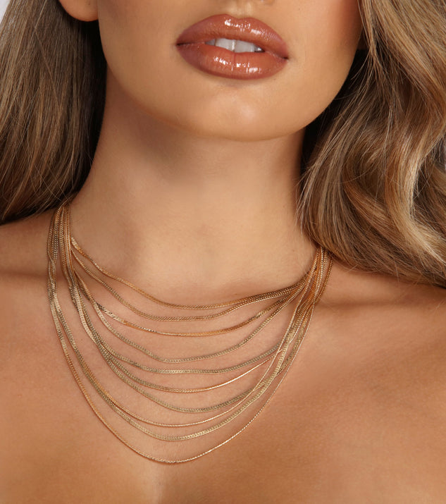 10 Row Layered Chain Necklace