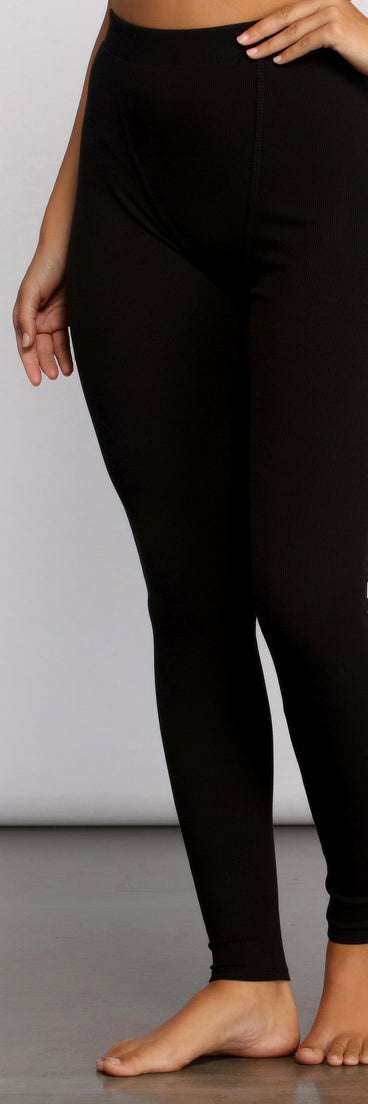 Ribbed High Waist Pajama Leggings