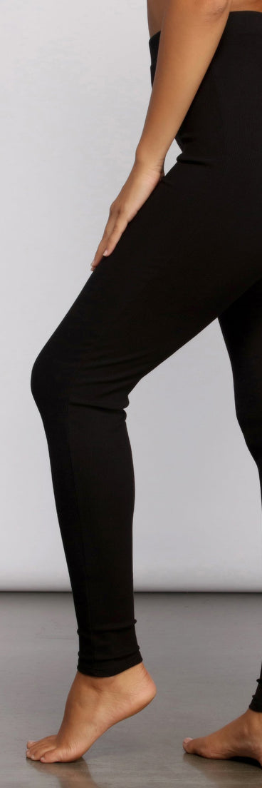 Ribbed High Waist Pajama Leggings