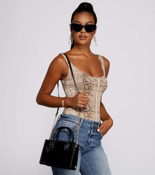 A Luxe Mood Faux Leather Mini Tote