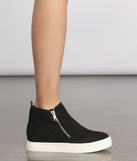 Faux Suede High Top Zipped Sneakers