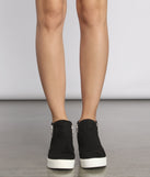 Faux Suede High Top Zipped Sneakers